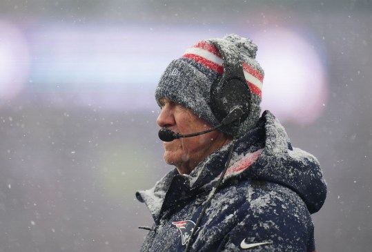 Jan 7, 2024; Foxborough, Massachusetts, USA; New England Patriots head coach Bill Belichick watches from the sideline as they take on the New York Jets at Gillette Stadium. Mandatory Credit: David Butler II-USA TODAY Sports