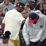 Former New York Knicks star Carmelo Anthony at the Paris Olympics