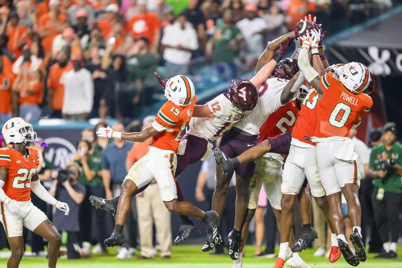 COLLEGE FOOTBALL: SEP 27 Virginia Tech at Miami