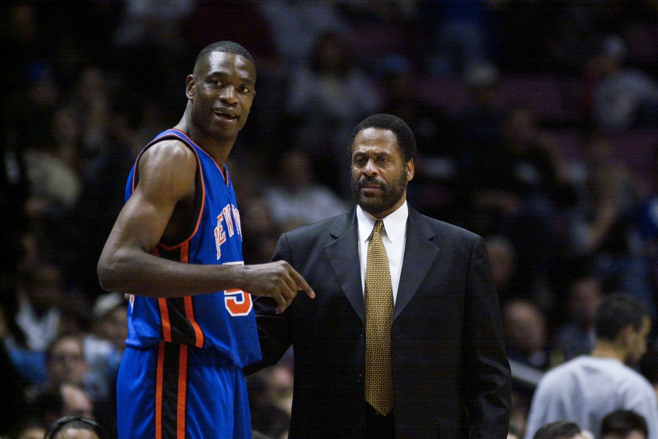 New York Knicks’ Dikembe Mutombo is benched in the first qua