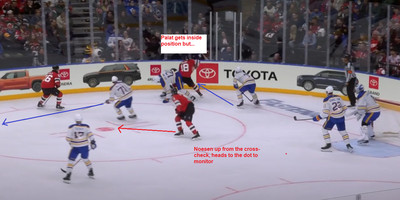 Palat gets to the corner first but it will not necessarily go well.