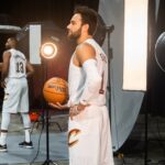 Cleveland Cavaliers guard Max Strus (1) poses for a photo