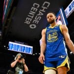 Dec 23, 2024; San Francisco, California, USA; Golden State Warriors guard Stephen Curry (30) walks off the court after their loss to the Indiana Pacers at Chase center.