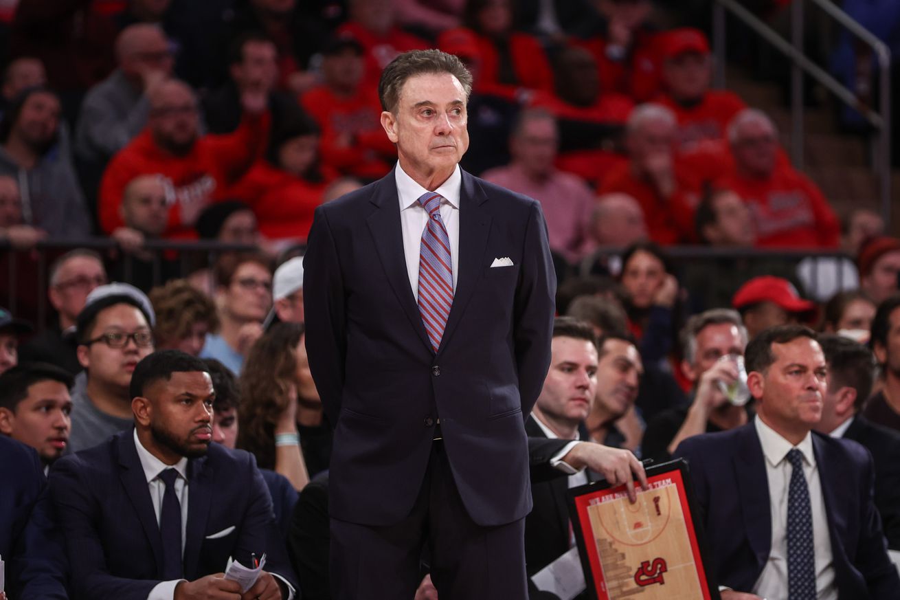 Jan 11, 2025; New York, New York, USA; St. John’s Red Storm head coach Rick Pitino at Madison Square Garden. Mandatory Credit: Wendell Cruz-Imagn Images