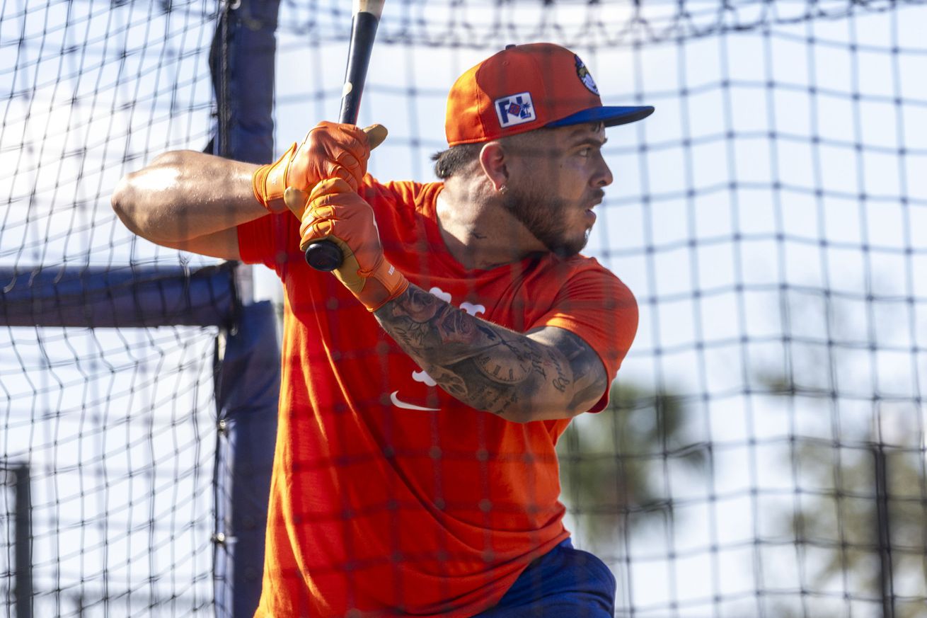 New York Mets catcher Francisco Alvarez during Spring training