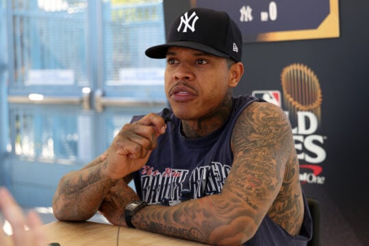 MLB: World Series- New York Yankees workouts, marcus stroman