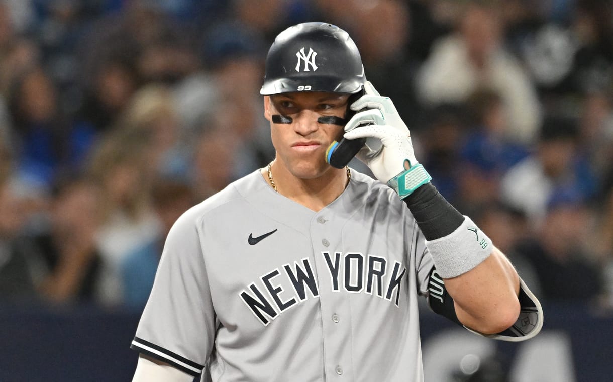 mlb: new york yankees at toronto blue jays, aaron judge