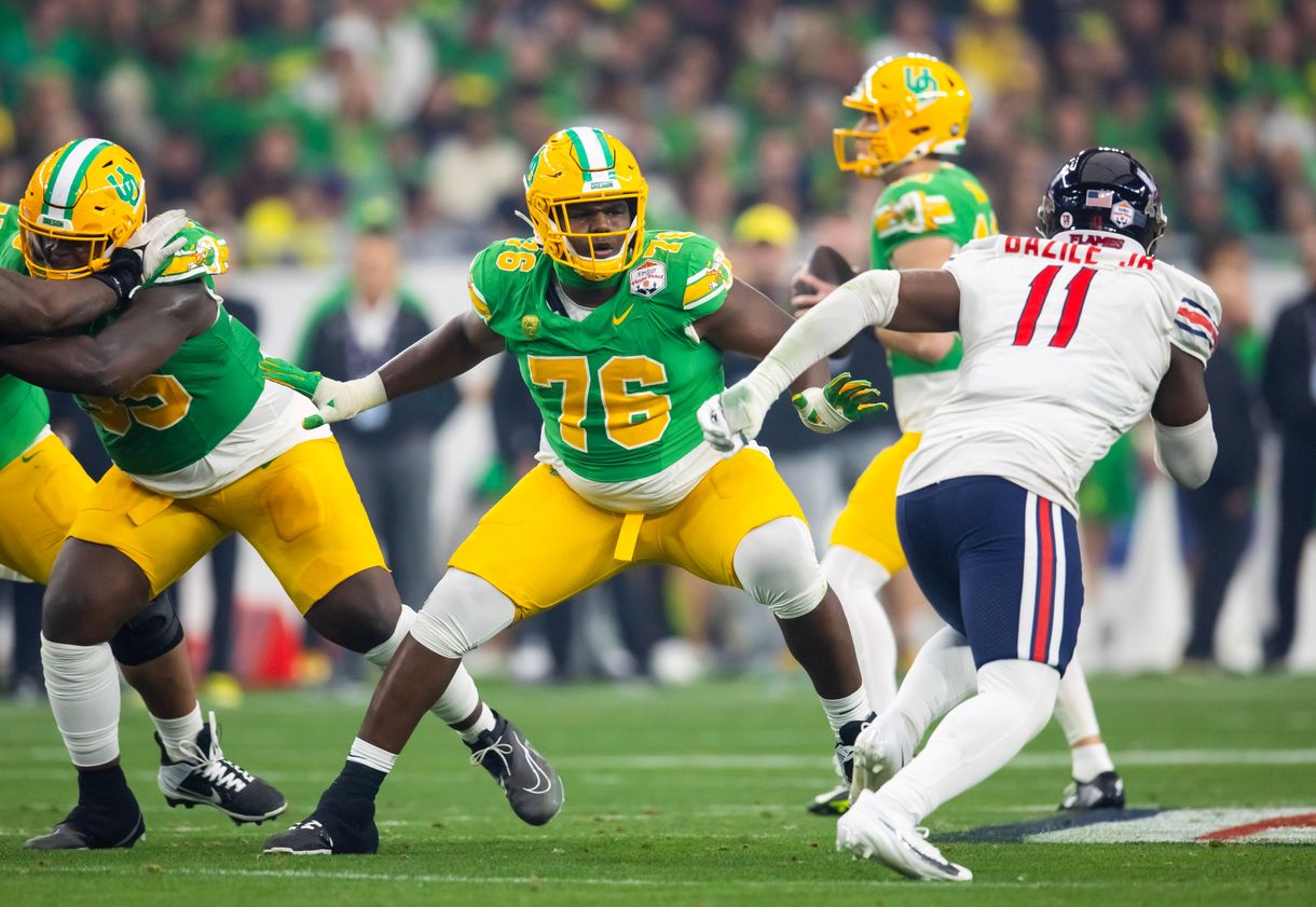 NCAA Football: Fiesta Bowl-Liberty at Oregon, Josh Conerly Jr., new york giants